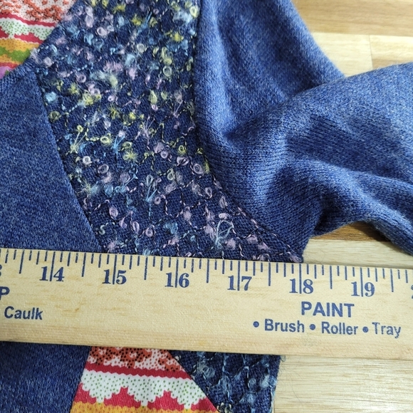 Moka Sport Women's Size Small Multi Media Patchwork Long Sleeve Sweater Dress - Picture 13 of 14